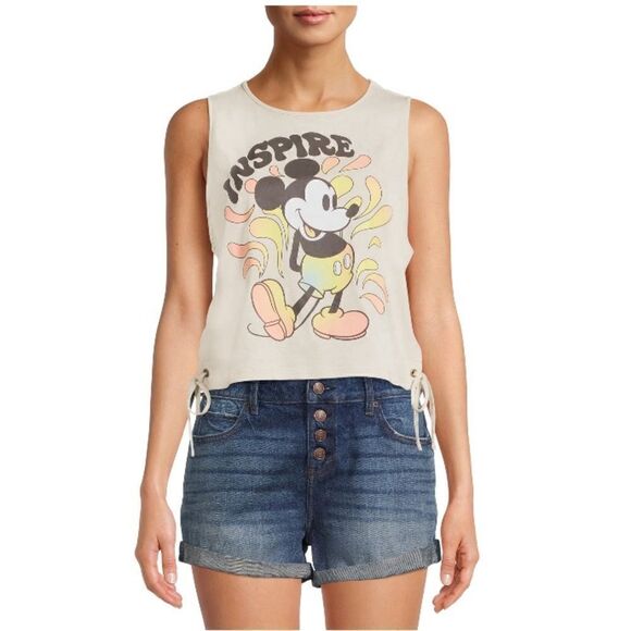 Women’s Junior’s SpongeBob Tweety & Mickey Side Tie Knit Tank Tops 3-Pack Size L - Picture 12 of 16